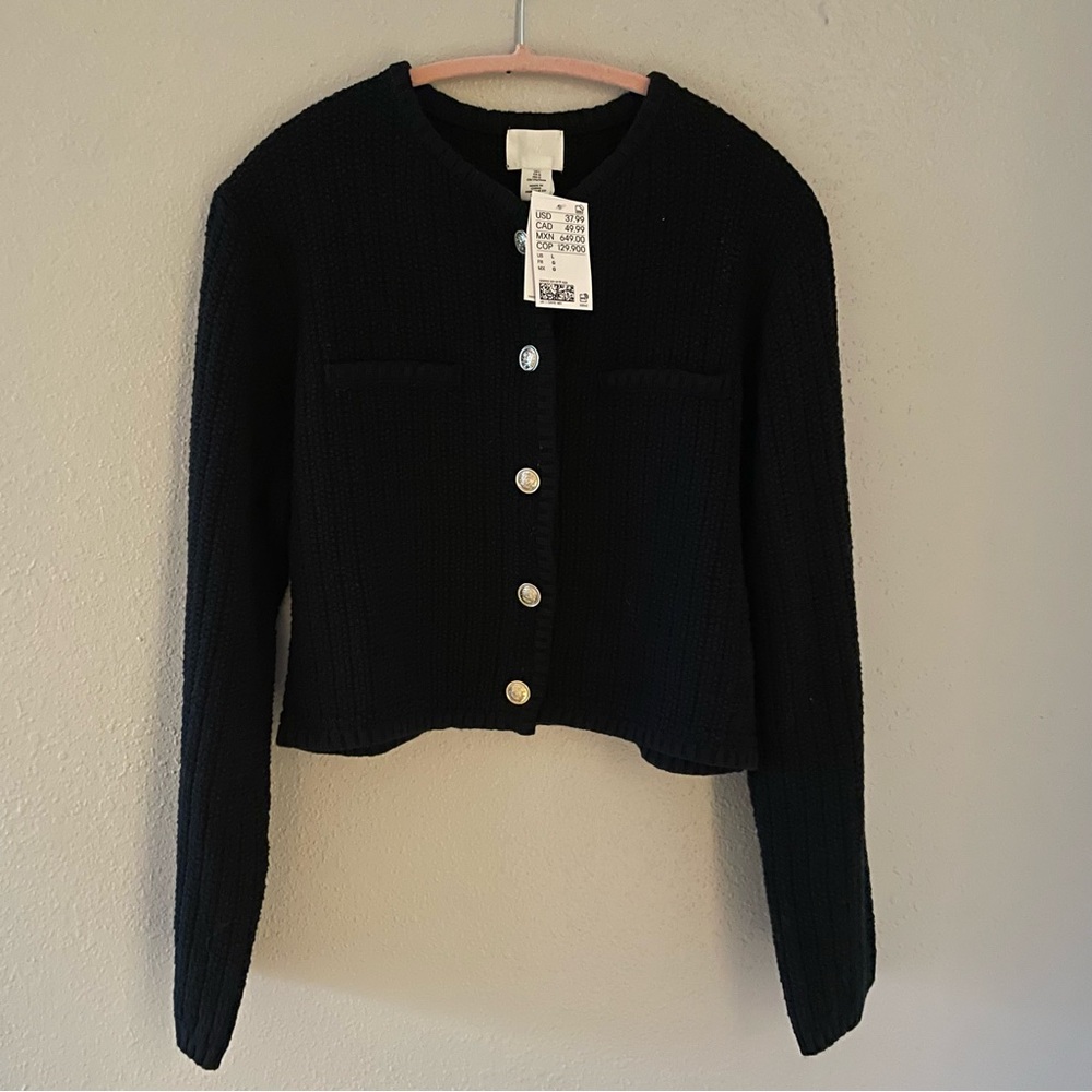 Short Textured Knit cardigan